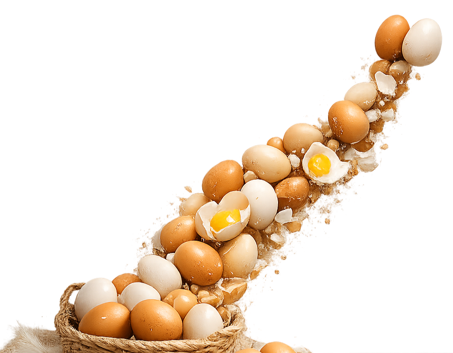 fresh eggs breaking with yolk and shells fresh eggs breaking with yolk and shells